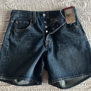 Levi's Blue High Waist Women's Shorts